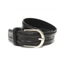 Accessory Mens Davis Slim Leather Belt in Black / XL (40" - 44") - Tokyo Laundry