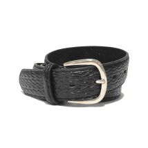 Accessory Mens Saul Mock Croc Embossed Leather Belt in Black / XL (40" - 44") - Tokyo Laundry