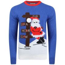 Jumpers Merry Christmas blue Drunk Santa jumper / L - Tokyo Laundry