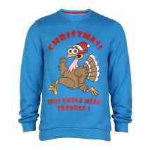 Hoodies / Sweatshirts Merry Christmas Turkey blue Xmas jumper sweatshirt / S - Tokyo Laundry