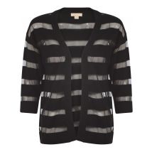Cardigans Plum Tree Taylor black sheer striped cardigan / 14 - Tokyo Laundry