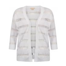 Cardigans Plum Tree Taylor white sheer striped cardigan / 12 - Tokyo Laundry