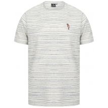 T-Shirts Drop Striped Cotton Jersey T-Shirt with Parrot Motif In Limoges Blue - South Shore / S - Tokyo Laundry