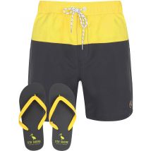 Swim Shorts Keone Swim Shorts With Free Matching Flip Flops In Blazing Yellow - South Shore / S - Tokyo Laundry