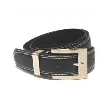 Accessory Mens Spencer Contrast Stitch Leather Belt in Black / XXL (44" - 49") - Tokyo Laundry