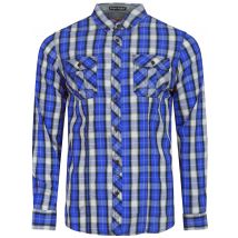 Shirts Peven Long Sleeve Checked Shirt in Ocean / S - Tokyo Laundry