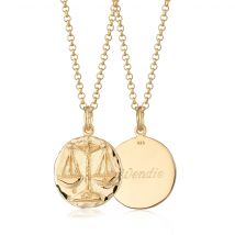Gold Plated Libra Zodiac Necklace