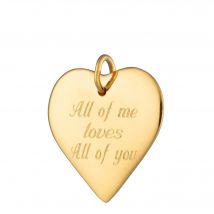 Engraved Gold Plated Heart Charm (Large)