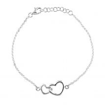 Silver Linked Hearts Bracelet