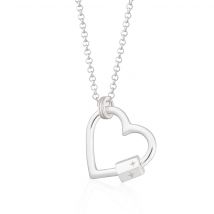 Silver Heart Carabiner Charm Collector Necklace