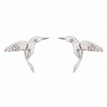 Silver Hummingbird Stud Earrings