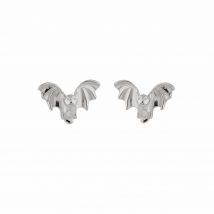 Silver Bat Stud Earrings