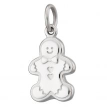 Silver Gingerbread Man Biscuit Charm