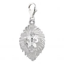 Silver Lion Head Leo Zodiac Charm
