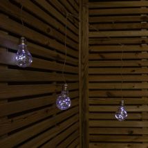 1.2m Set of 5 Battery Operated Light up Edison Style Bulbs with 40 Cool White LEDs