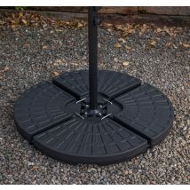 4 Pack 52/70Kg Decorative Round Water / Sand Filled Black Hanging / Banana / Cantilever Garden Patio Decking Parasol Base Weight