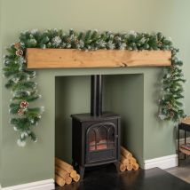 270cm x 25cm Frosted Glacier Christmas Garland with Pine Cones