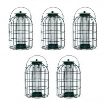 Pack of 5 Wild Bird Hanging Nut Feeder with Squirrel Guard