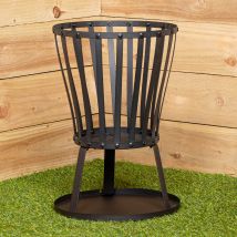 35cm Black Steel Garden Patio Log Burner Fire Pit Basket