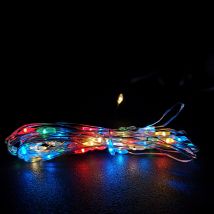 Premier MicroBrights Indoor Outdoor Christmas Multi Function Battery Operated Lights with Timer on Pin Wire - Choose Size & Colour