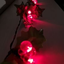 3.6m 50 LED Red Berry and Holly Lights For Outdoor and Indoor Use