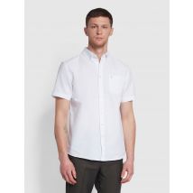 Farah Drayton Short Sleeve Oxford Shirt In White