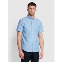 Farah Drayton Short Sleeve Oxford Shirt In Blue