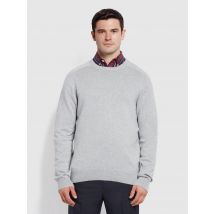 Farah Stern Modern Fit Organic Cotton Crew Jumper In Grey