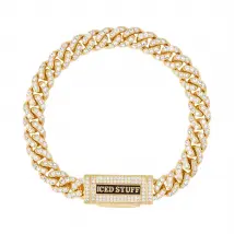 Bransoletka Premium Diamond Cuban Link 8mm Złoto