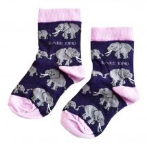 Save the Elephants Bamboo Socks for Kids | Age 6-8yrs | UK Size Kids 9-12