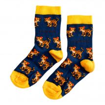 Save the Leopards Bamboo Socks for Kids | Age 3-5yrs | UK Size Kids 6-9