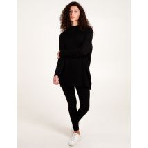 Ribbed Jumper + Knit Leggings Set - S/M / BLACK