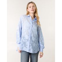 Sheer Devore Shirt - L / BLUE