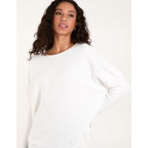 Diamante Batwing Jumper - S/M / IVORY