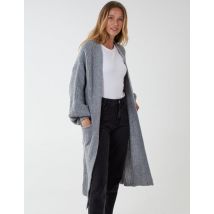 Edge to Edge Knitted Long Cardigan - M/L / GREY