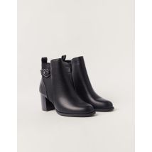 Elastic Side Detail Block Heeled Boots - UK 8 (EU 41) / BLACK