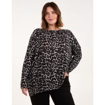 Curve Leopard Tie Back Cut And Sew Top - 22/24 / GREY