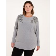 Curve Embellished Shoulder Jumper - 18/20 / GREY
