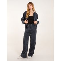 Acid Wash Bomber Jacket & Joggers Set - L/XL / CHARCOAL