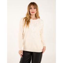 Flower Diamante Jumper - ONE / CREAM