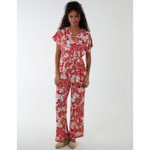 Cross Over Jumpsuit - 10 / RED