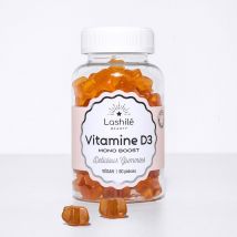 Gummies Vitamine D3 - Mono-ingrédient - 1 cure de 1 mois - Gummies - Compléments alimentaires vegan fabriqué en France - Lashilé Beauty