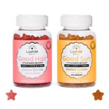 Pack Good Hair + Good Sun - 1 cure de 1 mois - Gummies - Compléments alimentaires fabriqués en France - Lashilé Beauty