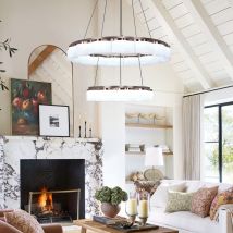 Lightsin Elegant LED Pendant Light with Onyx Glass Shade