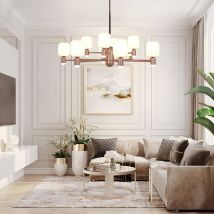 Lightsin Modern Minimalist Luxury Bronze Chandelier with Acrylic Shades