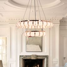 Lightsin Dual-Ring Modern LED Pendant Light with Adjustable Suspension