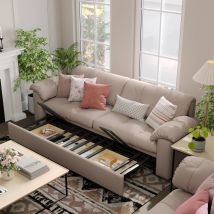 Cottonfy Multifunctional Sleeper 3 Seater Sofa Bed with Storage Space