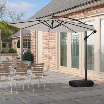 3M Sun Parasol Hanging Banana Umbrella Light Grey  Outdoor Sun Shade