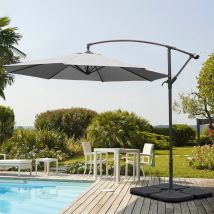 3M Sun Parasol Hanging Banana Umbrella Light Grey  Outdoor Sun Shade