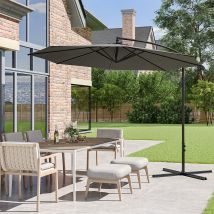 3M Sun Parasol Hanging Banana Umbrella Dark Grey